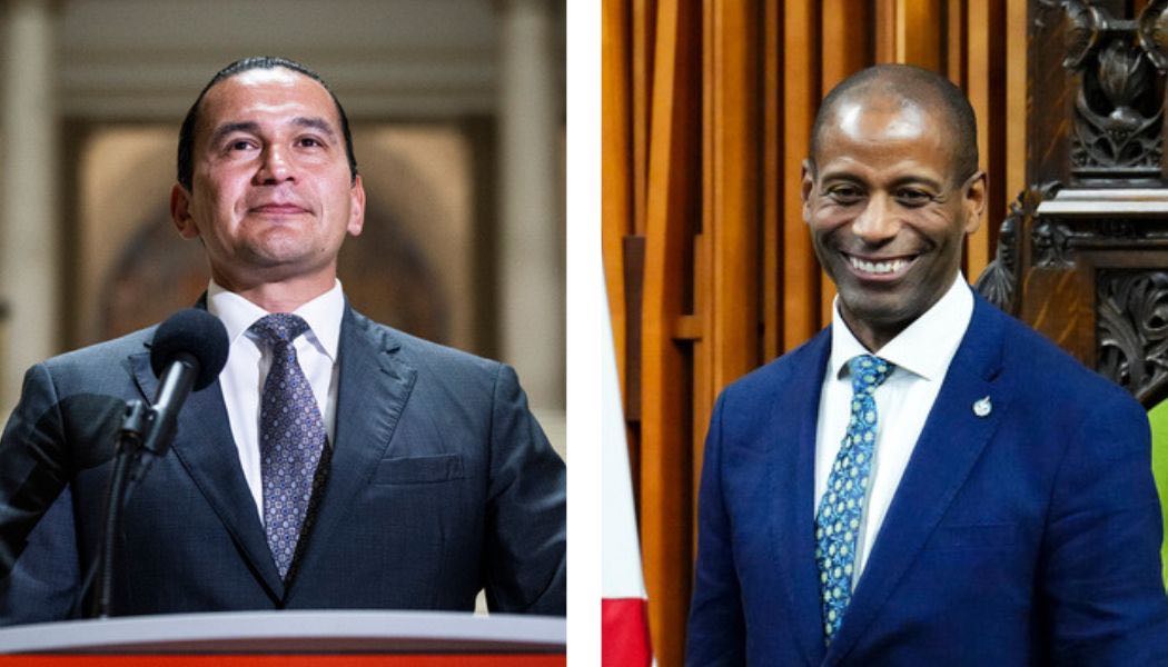 Wab Kinew (à gauche) et Greg Fergus (à droite).